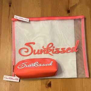 NWT! Lolo Sunkissed Pink Mesh Pouch and Sunkissed Cosmetic Case